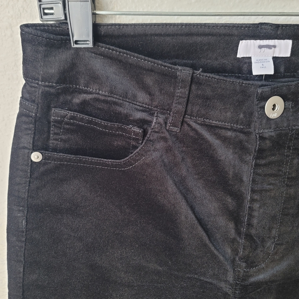 J. Jill Straight Leg Velvet Pants Size 6 Tall Color Black NWT - Picture 3 of 8